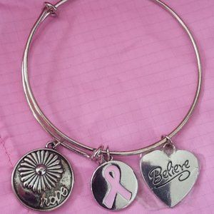 Breast Cancer Awareness Bangle Bracelet